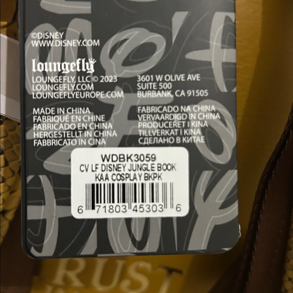 Loungefly Brown and Yellow Snake Backpack - Picture 4 of 4